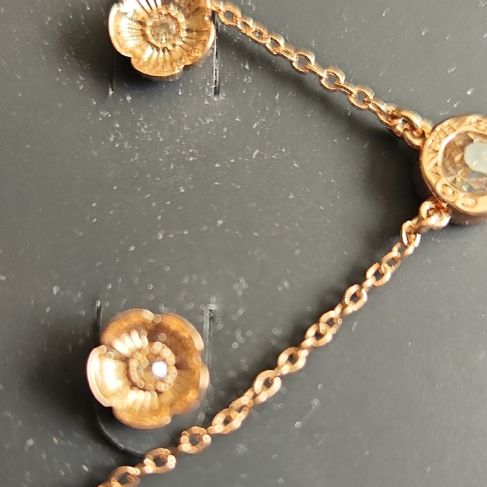 Coach Gold Necklace with Crystal Accents - Picture 4 of 5